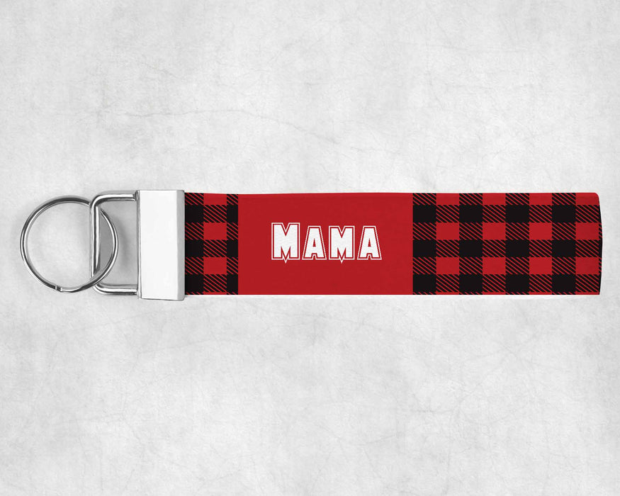 Personalized Buffalo Plaid Key Fob Wristlet