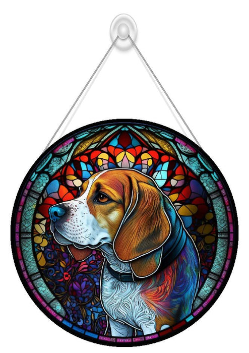 Faux Stained Glass Beagle Acrylic Suncatcher