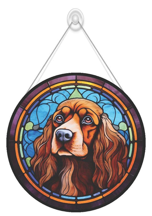 Faux Stained Glass Cocker Spaniel Acrylic Suncatcher