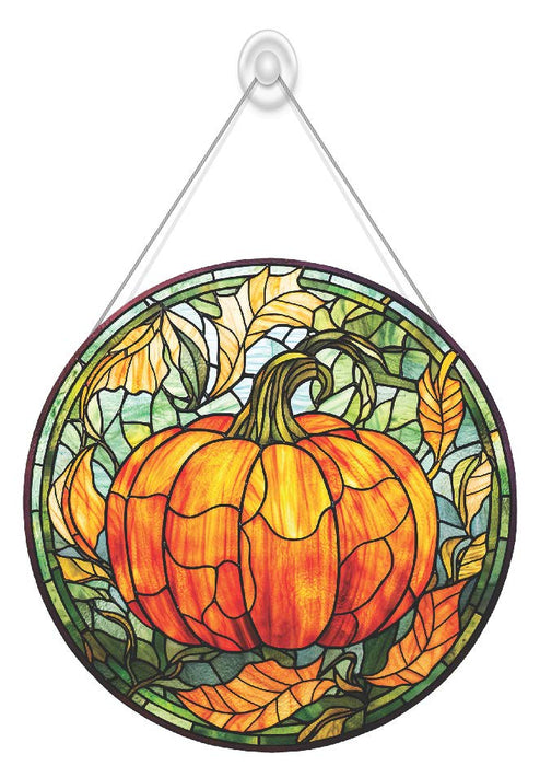 Faux Stained Glass Pumpkin Acrylic Suncatcher