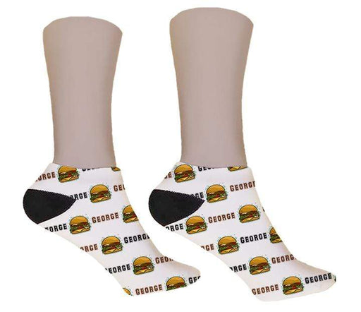 Cheese Burger Personalized Socks - Potter's Printing