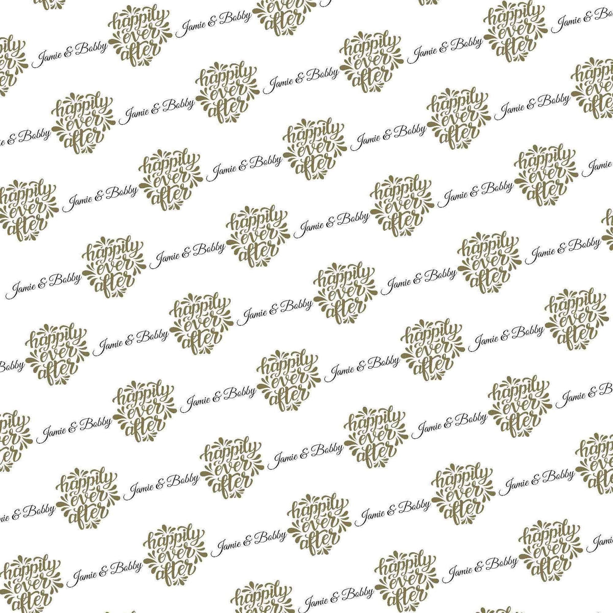 Personalized Weddings Happily Ever After Wedding Wrapping Paper - Add Any  Name — Potter's Printing