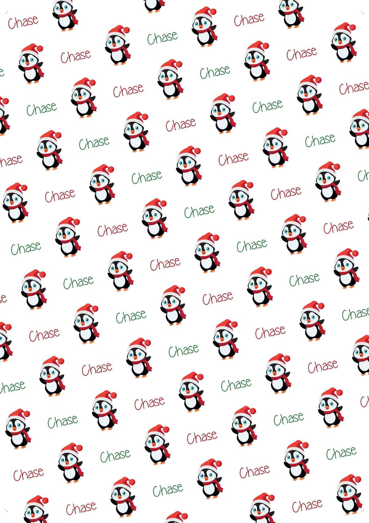 Penguin Ice Skating Christmas Wrapping Paper - Personalized Kids, Baby -  Graphic Spaces