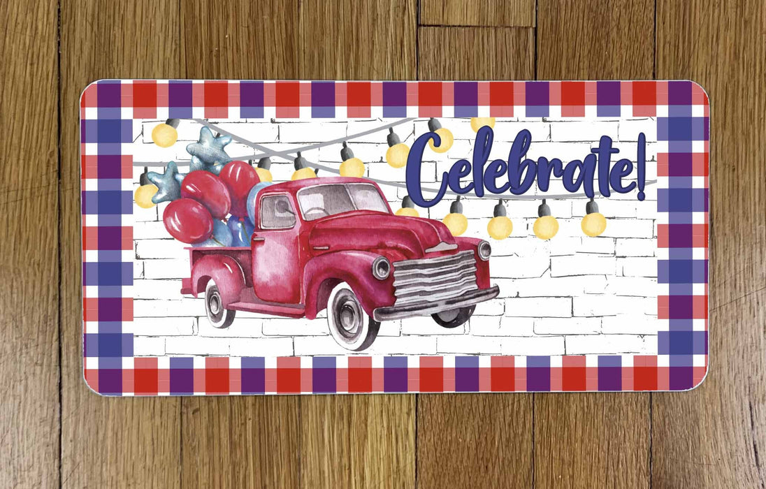 Patriotic Celebrate Wreath Sign